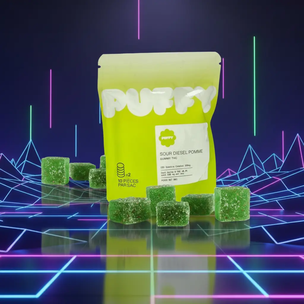 SHOPTONCBD GUMMIES PUFFY YUMMY SOUR DIESEL POMME